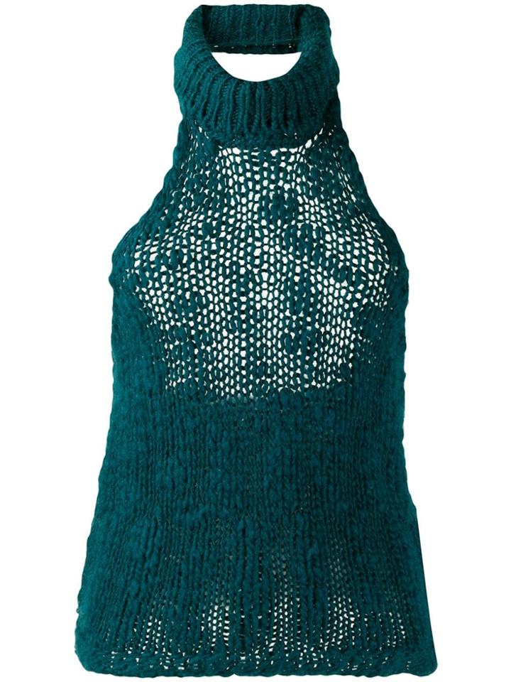 Fendi Pre-owned 2000's Halterneck Knitted Top - Green
