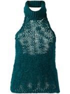 Fendi Pre-owned 2000's Halterneck Knitted Top - Green