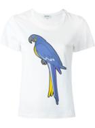 Yazbukey Parrot Print T-shirt, Women's, Size: Medium, White, Cotton