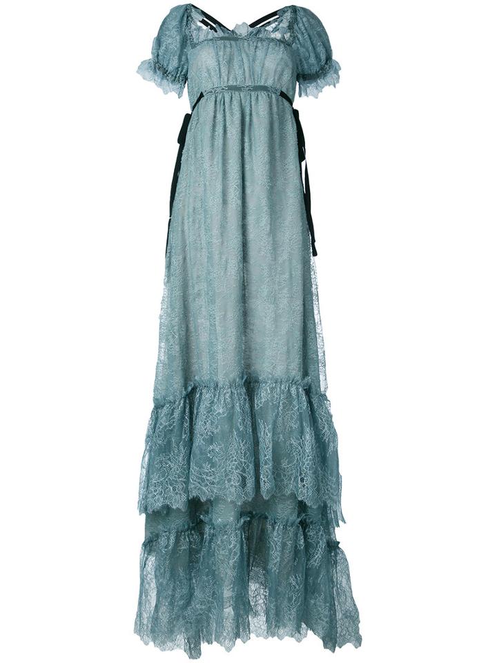 Erdem - Shift Maxi Dress - Women - Silk/polyester - 10, Grey, Silk/polyester