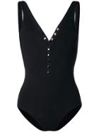 Eres Slim Button Swimsuit - Black