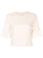 See By Chloé - Embroidered Top - Women - Cotton - L, Nude/neutrals, Cotton