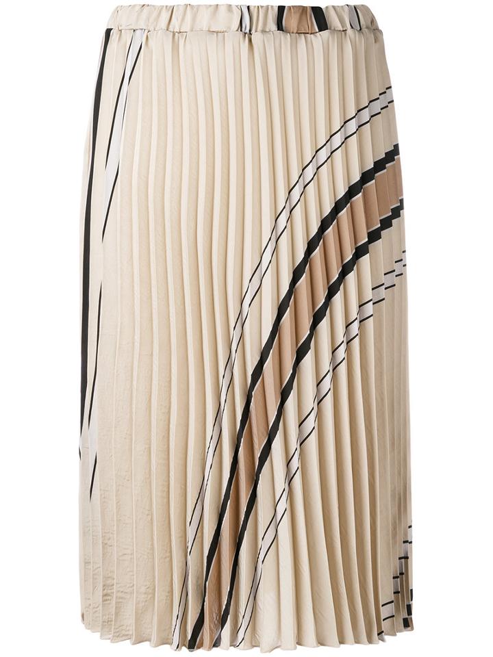 Roberto Collina - Pleated Skirt - Women - Nylon/acetate - Xs, Nude/neutrals, Nylon/acetate