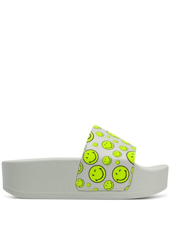 Joshua Sanders Platform Smile Pattern Slides - Yellow