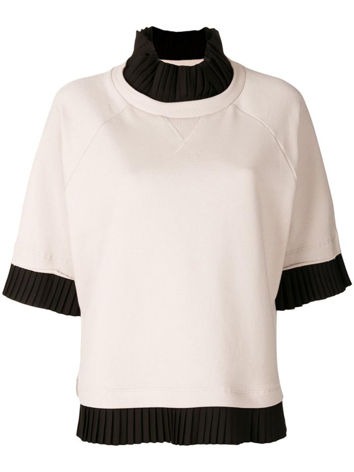 Mm6 Maison Margiela Pleat Trim Top - Pink & Purple