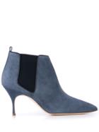 Manolo Blahnik Pointed Toe Ankle Boots - Blue