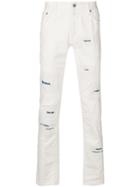 Just Cavalli Distressed Slim Fit Jeans - White