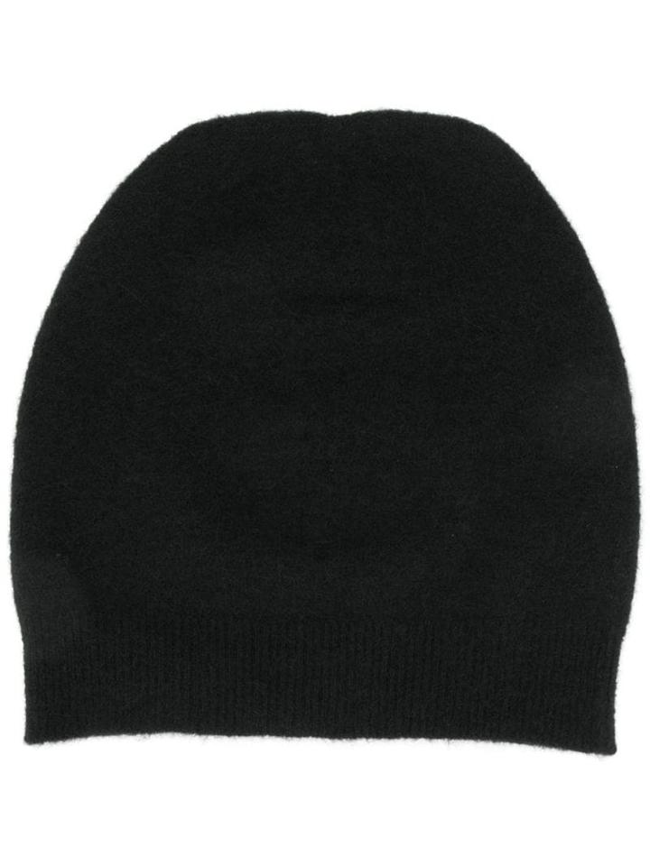 Roberto Collina Ribbed Trim Beanie - Black