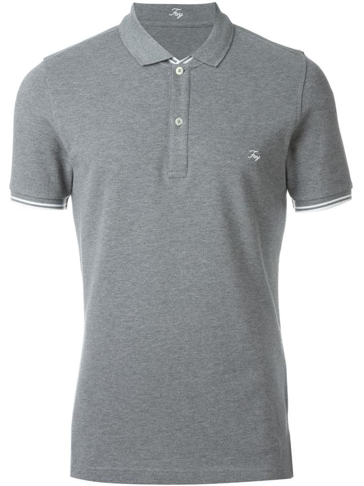 Fay Classic Polo Shirt, Men's, Size: S, Grey, Cotton/spandex/elastane
