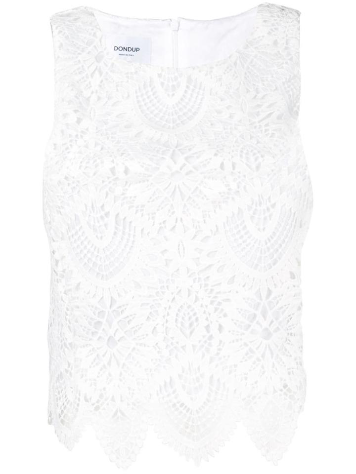 Dondup Cropped Lace Top - White