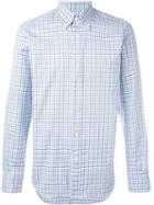 Canali Checked Shirt, Men's, Size: Xl, Blue, Cotton