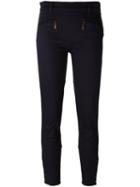 Tory Burch Zip Pocket Leegings, Women's, Size: 26, Blue, Cotton/polyester/spandex/elastane