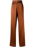 Ann Demeulemeester Belted Palazzo Pants, Women's, Size: 36, Yellow/orange, Silk/cotton/spandex/elastane/rayon