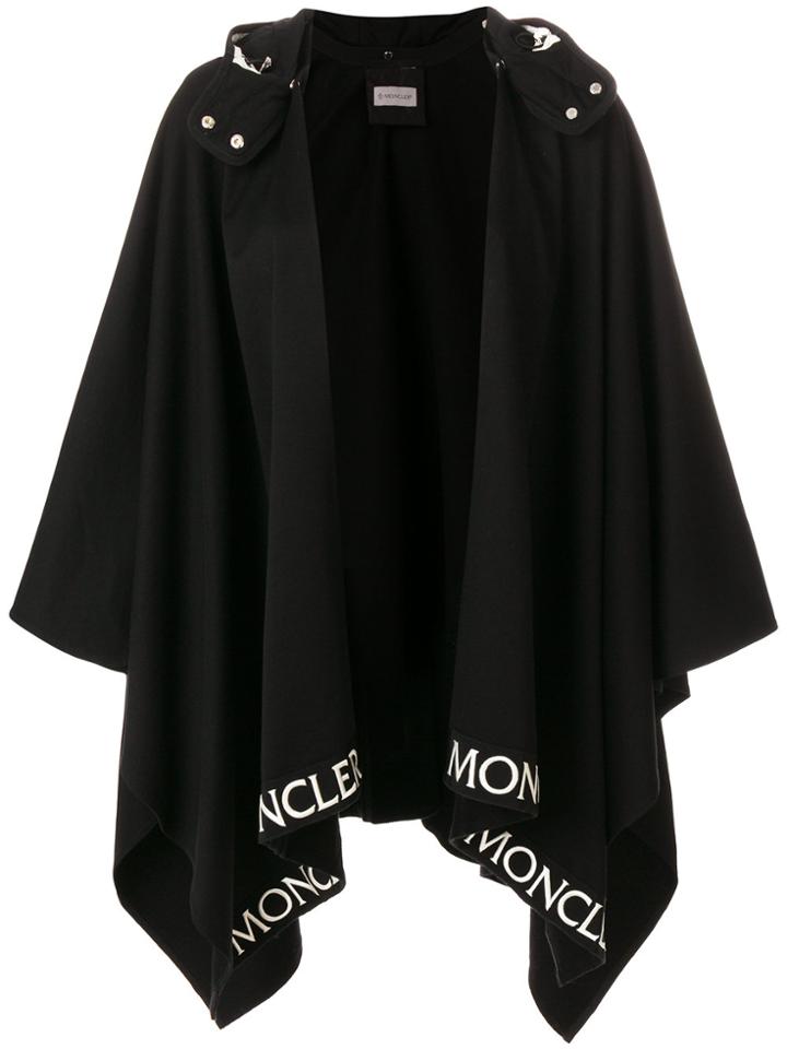 Moncler Logo Trim Cape - Black