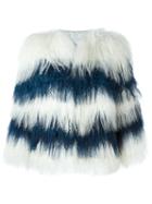 Msgm Cropped Fur Jacket, Women's, Size: 44, White, Viscose/tibetan Lamb Fur