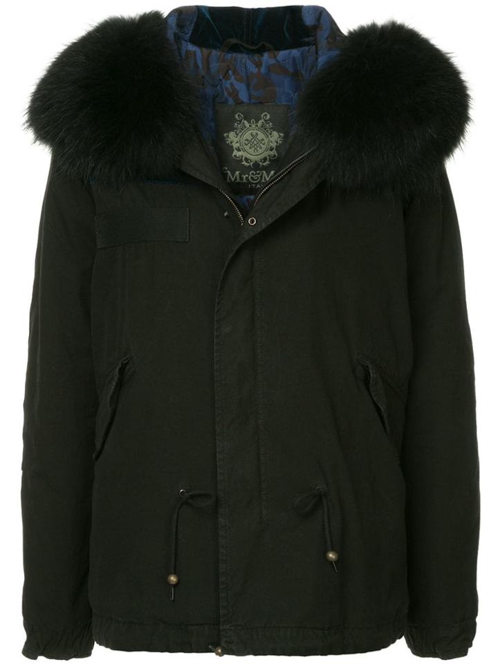 Mr & Mrs Italy Fur Hood Parka - Black