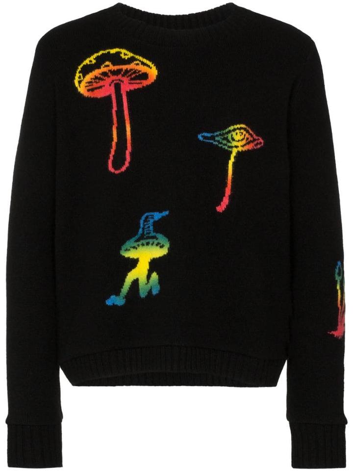 The Elder Statesman Intarsia Knit Cashmere Jumper - Black