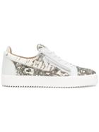 Giuseppe Zanotti Design Snake-effect Zipped Sneakers - Nude & Neutrals