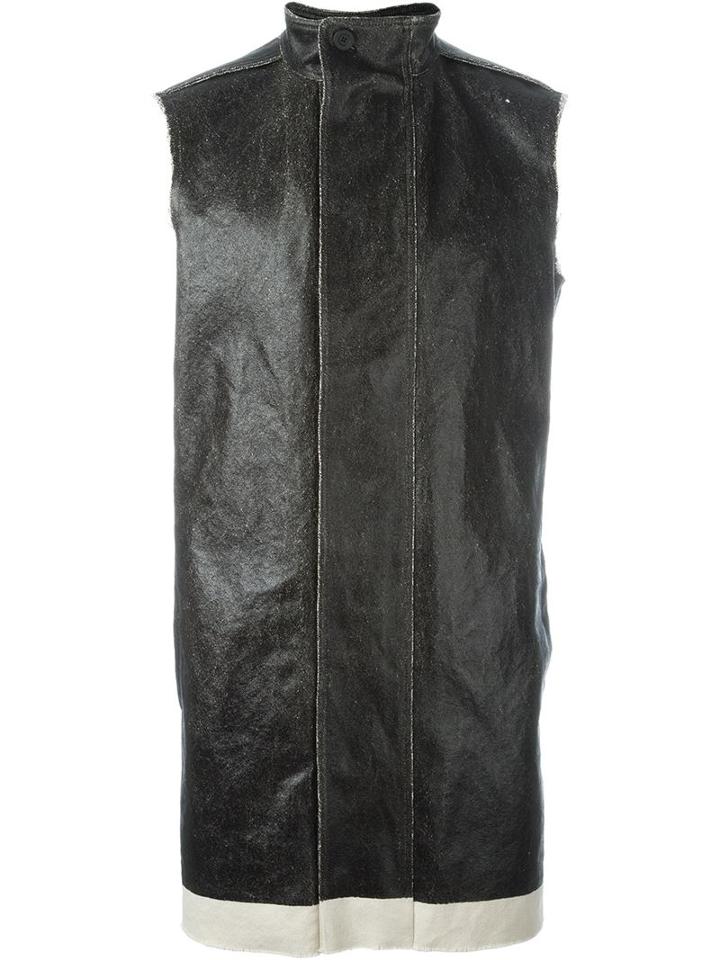 Rick Owens Funnel Neck Waxed Gilet