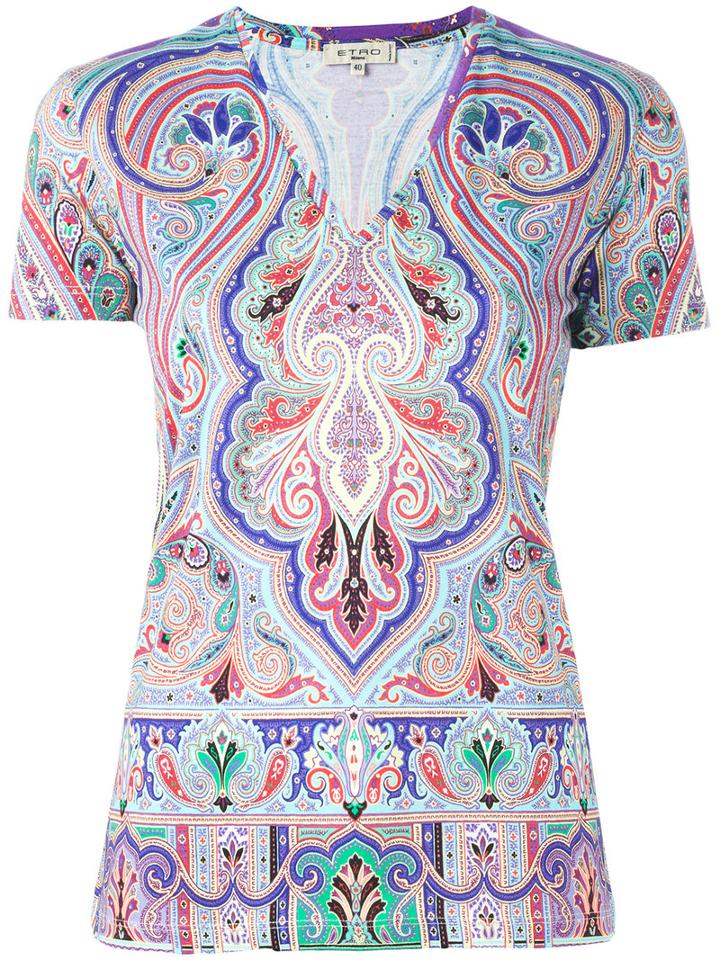 Etro Printed T-shirt, Women's, Size: 40, Cotton