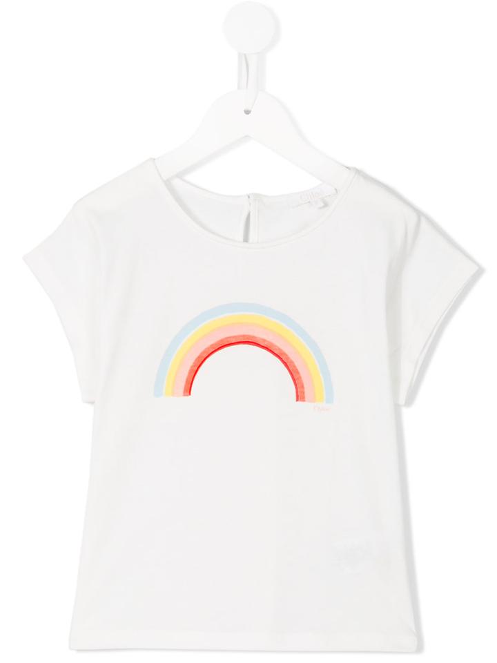 Chloé Kids Rainbow T-shirt, Girl's, Size: 10 Yrs, White