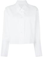 Maison Margiela Cropped Long Sleeve Shirt, Women's, Size: 38, White, Cotton