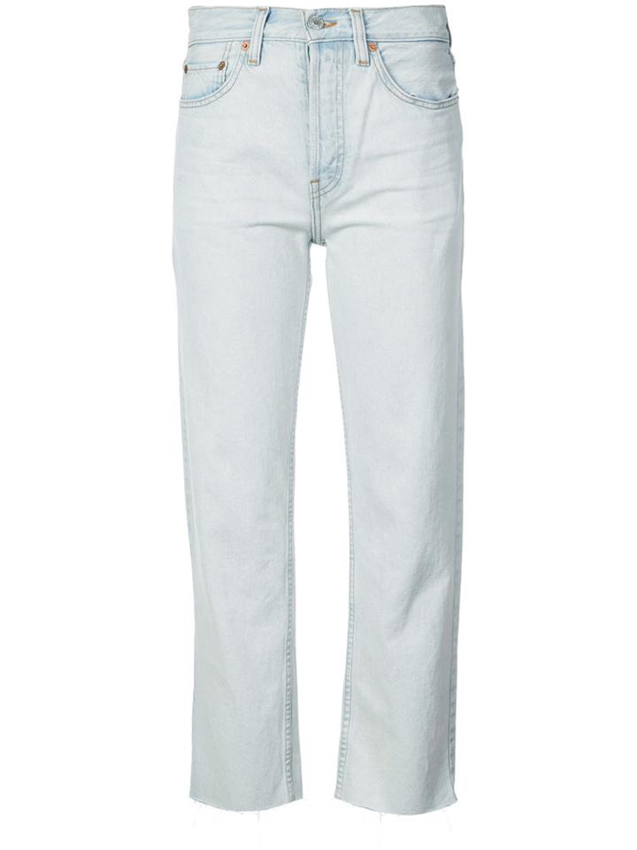 Re/done High-waisted Cropped Jeans - Blue