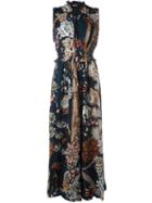 Just Cavalli Patterned Maxi Dress, Women's, Size: 40, Blue, Viscose