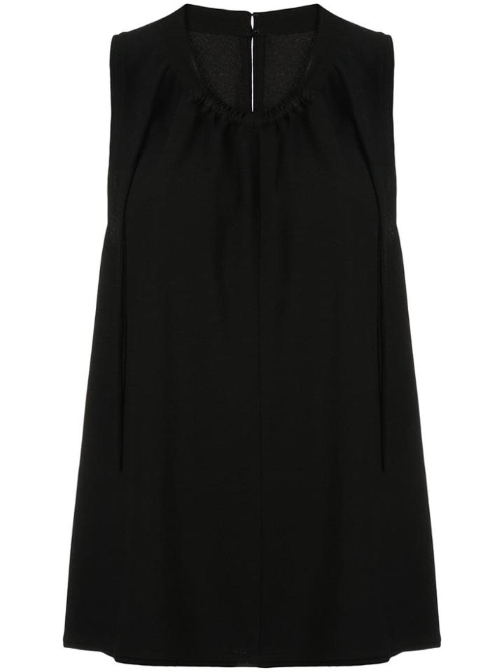 Proenza Schouler Textured Crepe Tied Top - Black