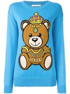 Moschino Bear Intarsia Jumper - Blue