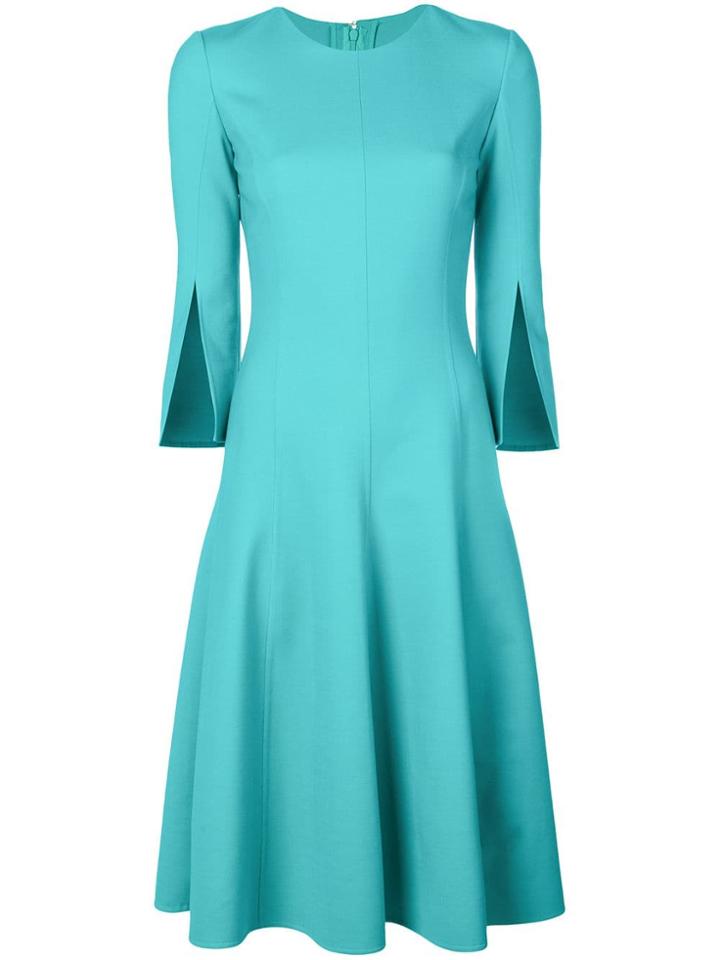 Oscar De La Renta Midi Flared Dress - Blue