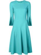 Oscar De La Renta Midi Flared Dress - Blue