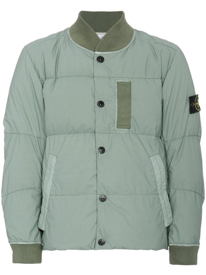 Stone Island Mussola Gommata Bomber Jacket - Green