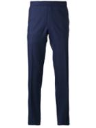 Fashion Clinic Timeless Plaid Tailored Trousers, Men's, Size: 52, Blue, Virgin Wool