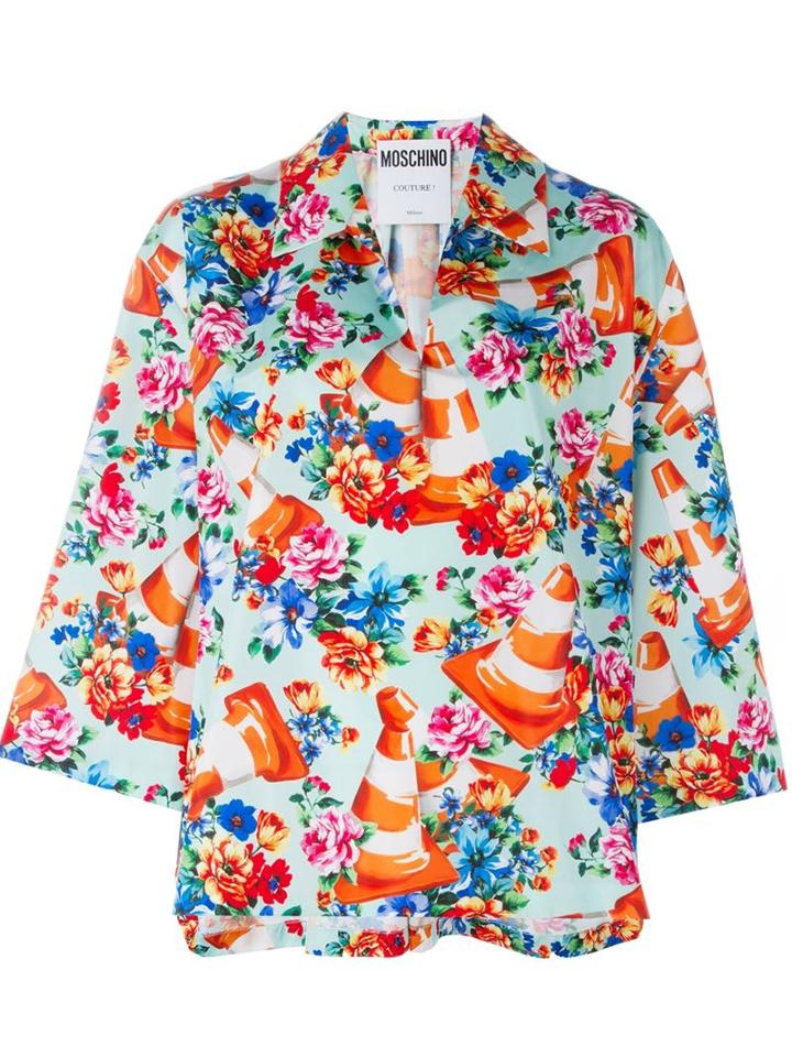 Moschino Traffic Cone Print Blouse