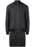 3.1 Phillip Lim Trompe-l'oeil Bomber Coat, Men's, Size: Small, Grey, Spandex/elastane/viscose/wool