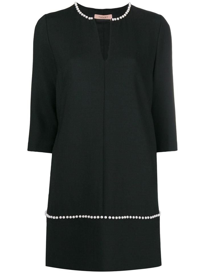 Twin-set Pearl Embellished Dress - Black