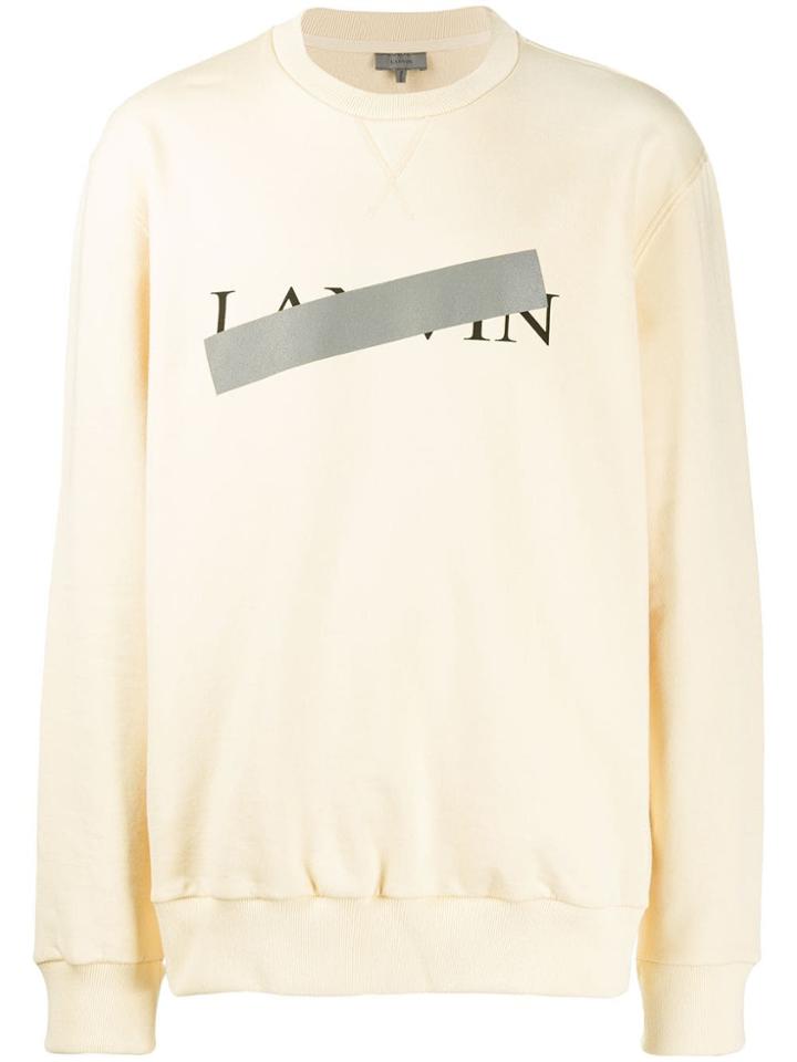 Lanvin Taped Logo Sweater - Neutrals