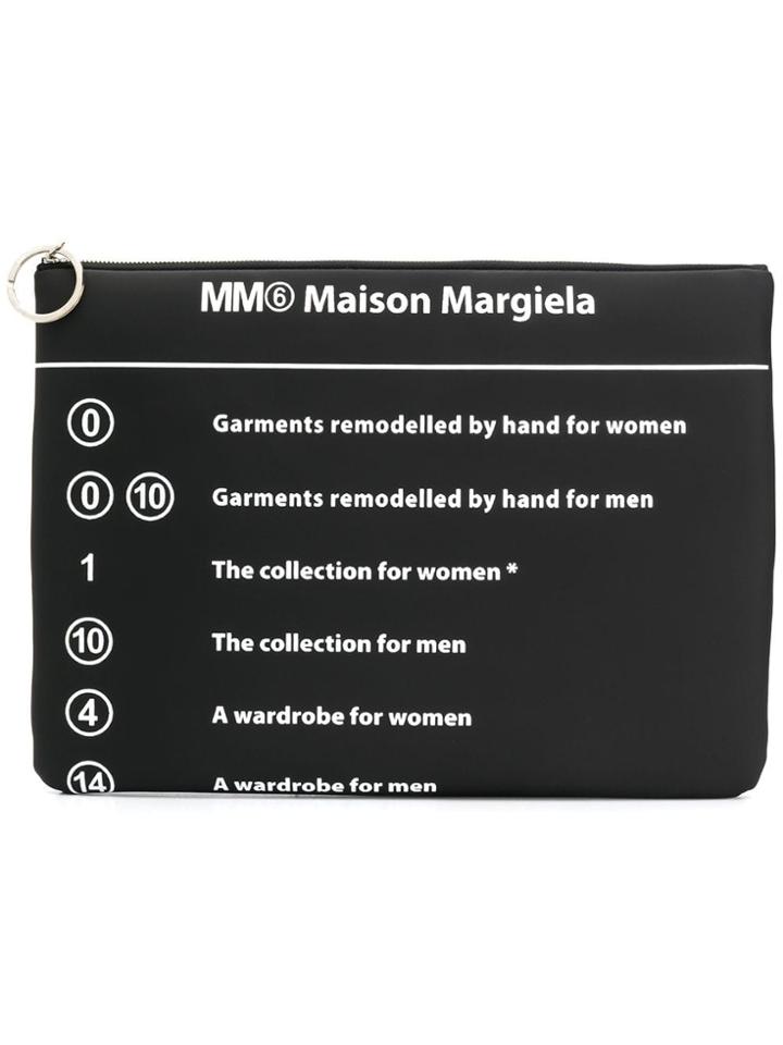 Mm6 Maison Margiela Printed Clutch Bag - Black