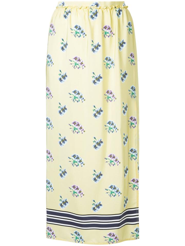 Markus Lupfer Floral Print Skirt - Yellow & Orange