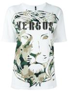 Versus Lion Head Print T-shirt, Women's, Size: Medium, White, Cotton