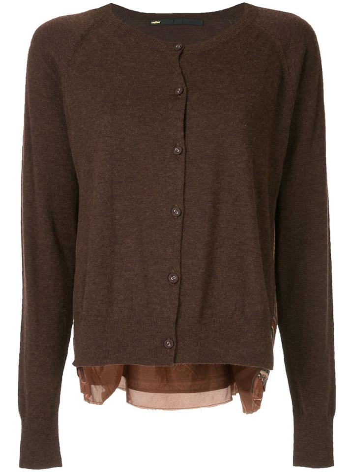 Muller Of Yoshiokubo Contrast Long-sleeve Cardigan - Brown