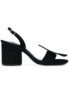 Jacquemus Shape Detail Block-heel Sandals - Black