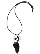 Marni Contrasting Panel Necklace, Women's, Black, Leather/metal Other/rubber