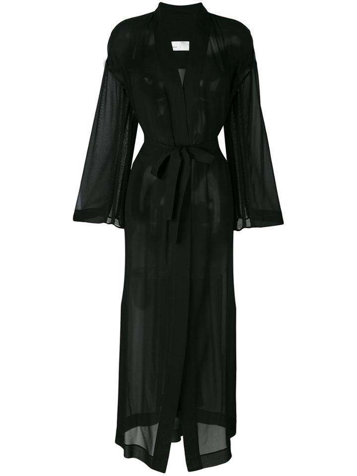 Gentry Portofino Woven Dust Coat - Black
