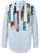 Junya Watanabe Comme Des Garçons Man Patchwork Panel Shirt, Men's, Size: M, Blue, Cotton