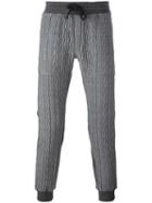 Christian Pellizzari Cable Knit Track Pants, Men's, Size: 46, Grey, Wool/acrylic/polyester/cotton
