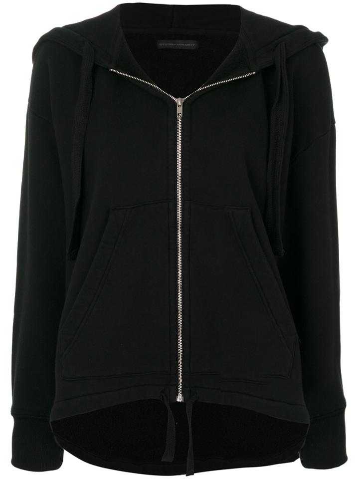 Citizens Of Humanity Zipped Trapeze Hem Hoodie - Black