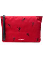 Alexander Mcqueen Skeleton Printed Square Clutch - Red