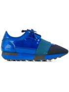 Balenciaga Blue Patent Race Runner Sneakers